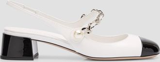 Miu Miu Bicolor Cap-Toe Mary Jane Pumps