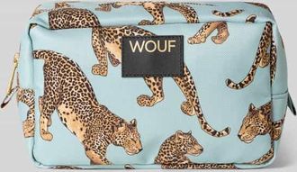 Wouf Kosmetiktasche mit Label-Patch Modell Leopard in Mint, Gr&ouml;&szlig;e 1