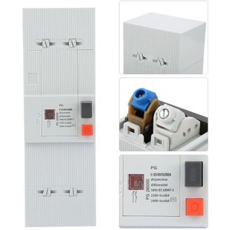 OEM Disyuntor Bipolar De 30-60 A Y 2 Polos - Protecci&oacute;n De Circuitos Ca De 50 Hz/60 Hz - Capacidad De Ruptura De 8 Ka - Montaje R&aacute;pido En Riel Din - Life 