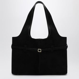 Manu Atelier Cambon Tragetasche aus schwarzem Wildleder