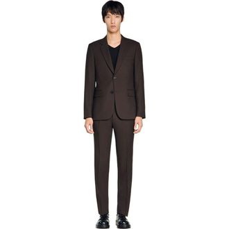 Sandro Wool suit jacket in Chocolate at Nordstrom, Size 50 Eu