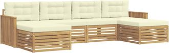 vidaXL Conjunto De Sof&aacute;s De Exterior 6 Uds. Blanco Y Crema Vidaxl