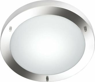 Trio Plaf&oacute;n Rotonda Led N&iacute;quel Con Vetro Opale Ip44 Lighting