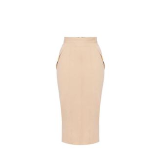 Elisabetta Franchi Dames, Rokken, Beige, Maat: XS Polyamide