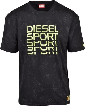 Diesel Tops, Heren, Zwart, L, Katoen, T-shirt