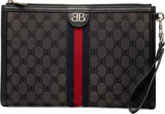 Balenciaga Pre-owned Balenciaga The Hacker Project BB Canvas Web Ophidia Clutch 680382 1000 R