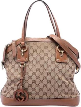 Gucci Pre-owned Satchel - Dames - Vintage Handtas - Beige - ONE Size - Leer - Vintage