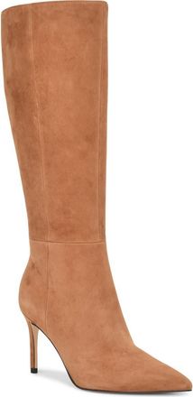 Nine West Cook Pointed Toe Knee High Boot in Dark Natural at Nordstrom, Size 6.5 Regular Calf