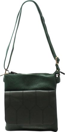 Generic Honeycomb Duo Compartment Crossbody Bag Front Flap Ladies Shoulder Handbag 6668 (Green)