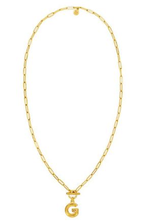 Petit Moments Paper Clip Initial Toggle Necklace in Gold-G at Nordstrom