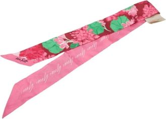 Gucci Pre-owned Scarves, female, Pink, Size: ONE SIZE Pre-owned Silk Scarf