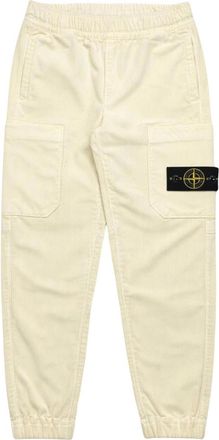 Stone Island Ribbed Velvet Trousers - male - Stone Island - Sweatpants - Beige - 6 Y - Kids
