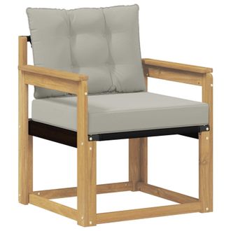 vidaXL Sof&aacute; De Exterior Madera Maciza De Acacia Y Textileno Blanco Vidaxl