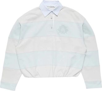 Acne Studios Gestreepte Polo Sweater - Dames - Polos - Blauw - S - Katoen - Tops