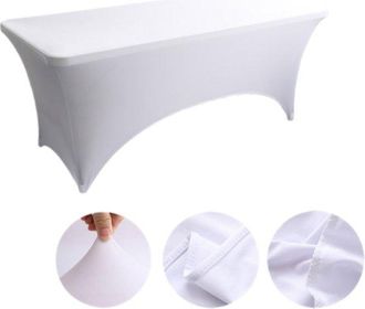 No Brand Mantel Cuadrado, Mantel, Cubierta De Tela, Lavable, Bodas, Banquetes Y Fiestas, 183 Cm (largo) X 75 Cm (ancho) X 75 Cm (alto), Blanco
