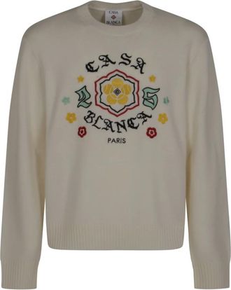 Casablanca Round-neck Knitwear, male, Multicolor, L, Seasonal Logo Crew