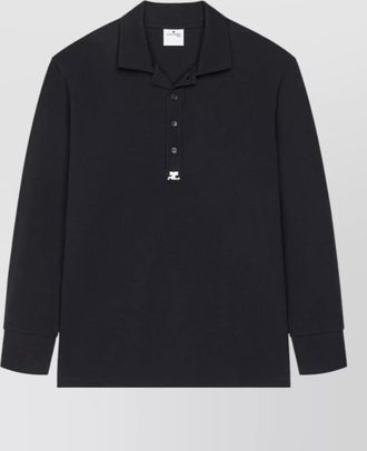 Courr&egrave;ges long sleeve polo shirt ribbed cuffs