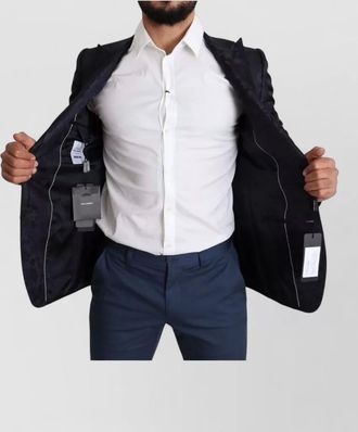 Dolce & Gabbana silk floral-jacquard single-breasted blazer