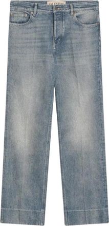 Valentino Vintage Wash Wide Leg Jeans - Heren - Regular Fit Jeans - Blauw - W32 - Katoen - Jeans