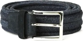 Orciani Belts, male, Blue, Size: 105 CM Cintura intrecciata stretch in tessuto