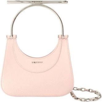 Alexander McQueen Roze Leren Cross Bar Tas - Dames - Handtassen - Roze - ONE Size - Leer - Tassen