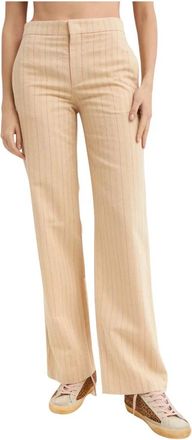 Isabel Marant Hoge taille pakbroek in pastelgeel - Dames - Wijde Broeken - Geel - XS - Katoen - Broeken
