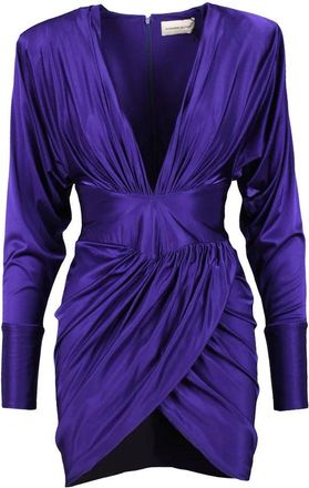 Alexandre Vauthier Short Batwing Dress - Purple