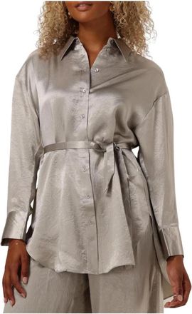 Selected Elegante LS Blouse - Dames - Overhemden - Beige - S - Overhemden