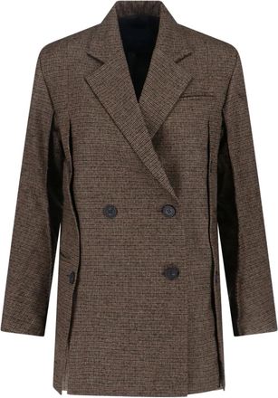 Eudon Choi Blazer doppiopetto a quadri Beatrice - Marrone