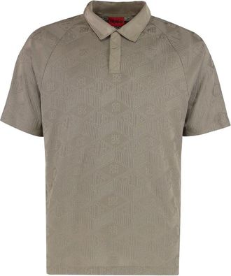 HUGO BOSS Brown Textured Knit Polo