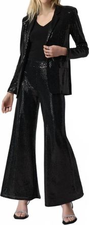 Joseph Ribkoff Sequin Wide Leg Pants In Black