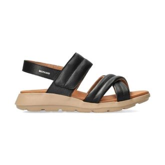 Mephisto Flat Sandalen - Dames - Sandalen - Zwart - 40 EU - Leer - Schoenen