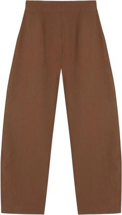 Cortana Culta- linnen broek henna- - Dames - Broeken - Bruin - XS - Linnen - Broeken