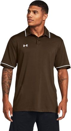 Under Armour Team Tipped Mens Short Sleeve Polo Shirt 4XL, Cleveland Brown / White, XXXXL