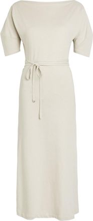 Christophe Lemaire Belted Off-the-shoulder Cotton-blend Midi Dress - Off White - Xxs (UK4 / Xxs)