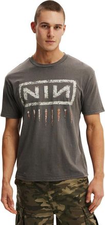 Cotton On Mens Premium Loose Fit Music T-Shirt in Faded Slate - Nine Inch at Nordstrom, Size Xx-Large
