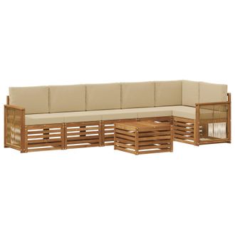 vidaXL Conjunto De Sof&aacute; Seccional Con Coj&iacute;n 6 Pcs Natural Vidaxl