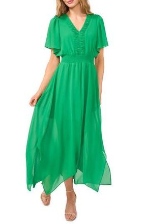 CeCe by Cynthia Steffe Handkerchief Hem Maxi Dress in Medium Green at Nordstrom Rack, Size Small