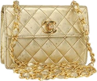 Chanel Pre-owned Mini Leren Tas - Dames - Vintage Mini Tas - Geel - ONE Size - Leer - Vintage