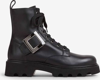 Roger Vivier Lace-Up Buckle Boots
