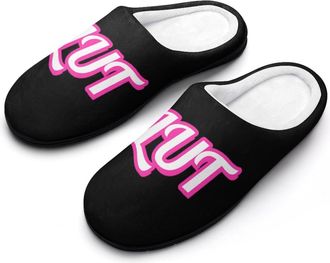 Generic Slut Funny Mens Cotton Slippers Soft Non-Slip Rubber Sole House Slipper Indoor Outdoor