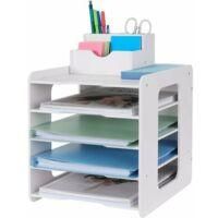 OEM Bandeja Para Cartas, Organizador De Escritorio, Estante Para Documentos A4, Bandejas De Archivo Para El Hogar, La Oficina Y La Escuela (5 Niveles) - C