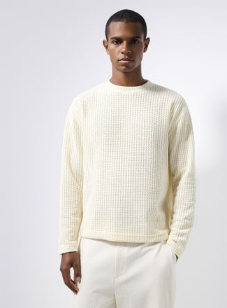 Le 31 Mens Waffled chenille-knit T-shirt Imported from Seoul