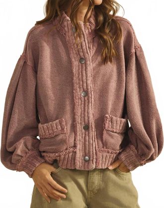 Lovlov Womens Knit Cardigan Jacket In Vintage Mauve
