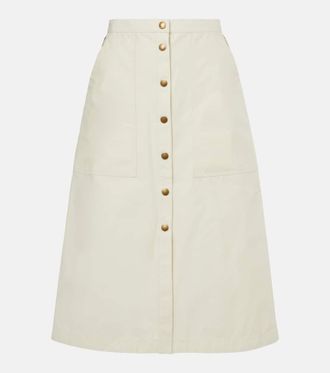 Moncler Cotton-blend twill midi skirt