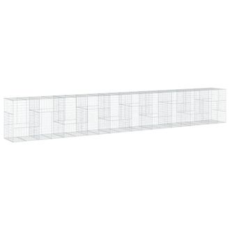 Berkfield Home Gabion Basket with Cover 1000x100x150 cm Galvanised Iron in Silver | Size: 1000 x 100 x 150 cm