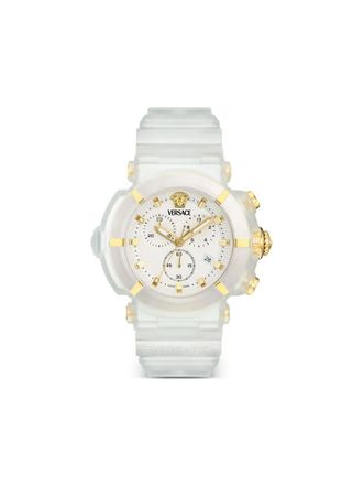 Versace V-Real Active Chrono 45mm - men - Silicone/Sapphire Crystal - One Size - White