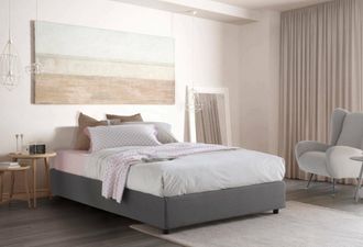 Dmora Dmora - Cama De Plaza Y Media Daccardi, Cama Contenedor Con Revestimiento De Tela, 100% Made In Italy, Apertura Frontal, Adecuado Para Colch&oacute;n Cm 120x