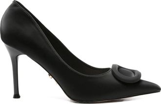 Twentyfourhaitch Thuban Satin Pump - Dames - Pumps - Zwart - 35 EU - Satijn - Schoenen