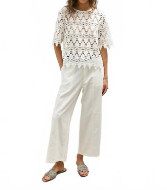 M&eacute;lissa Nepton Amanda Embroidered Top In Off White